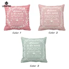 Наволочка для детской подушки, с рисунком венка, в полоску, мятно-зеленый, персиковый, из полиэстера, 45 х45, Чехол на подушку с принтом