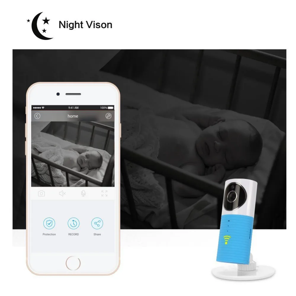 Baby Monitor Wireless Wifi Nightvision Intercom Camera Video Support For IOS Android Security With | Мать и ребенок
