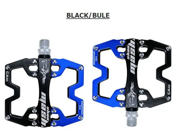 black and blue Новинка shanmashi велосипедные педали из алюминиевого сплава с ЧПУ, Ультралегкая велосипедная педаль BMX MTB, педали для езды на велосипеде - Цвет: black and blue
