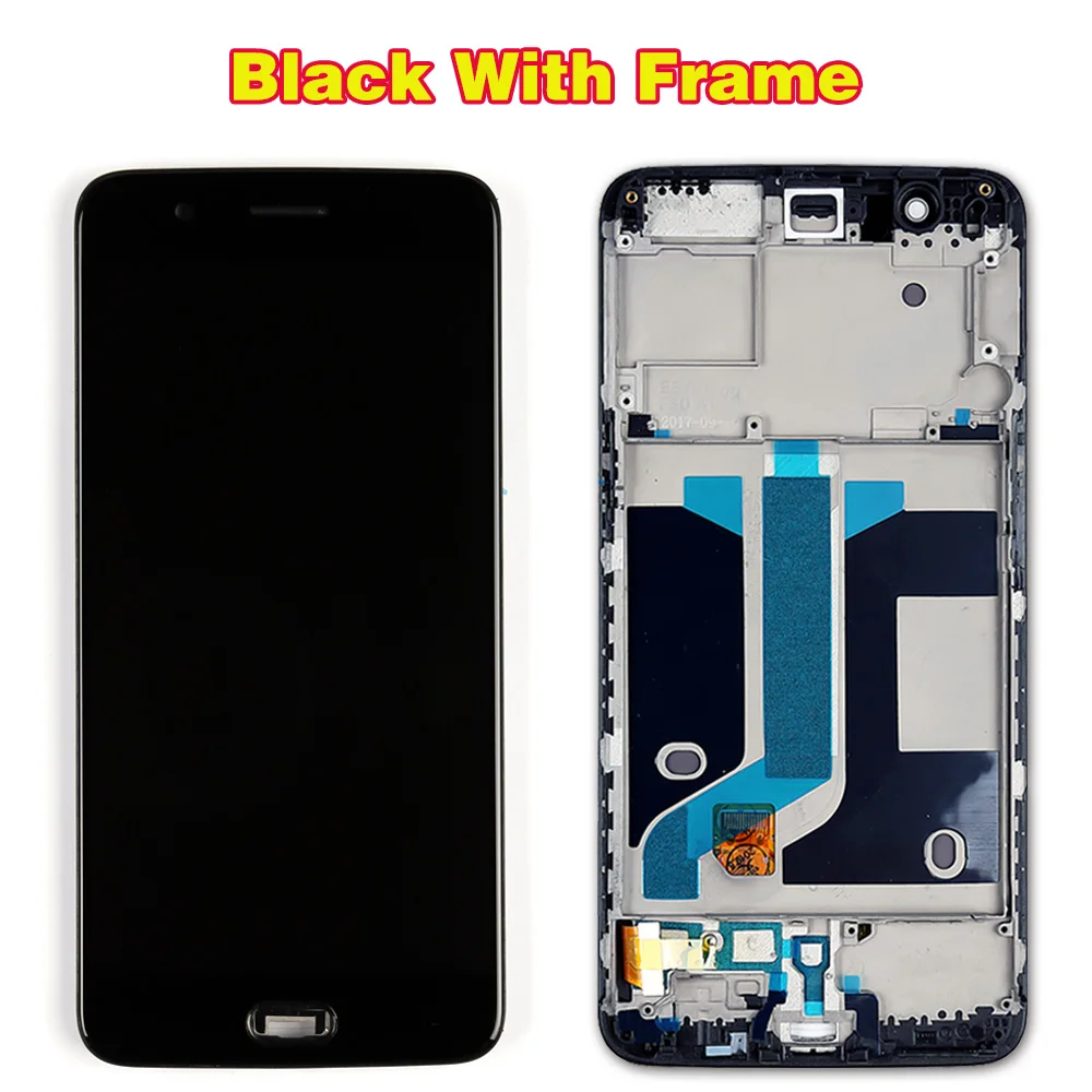 Black With Frame Vancca 5,5 дюймов AMOLED для Oneplus 5 A5000 ЖК-дисплей кодирующий преобразователь сенсорного экрана в сборе 1080*1920 рамка с бесплатными инструментами стеклянная пленка - Цвет: Black With Frame