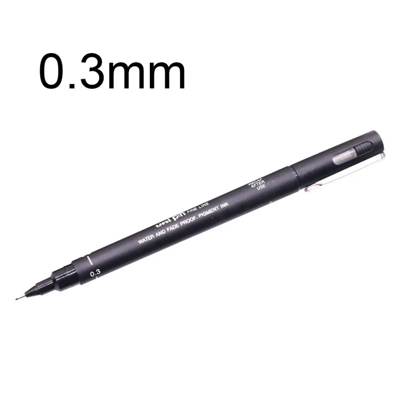 0.3mm 6 pcs 6 шт быстрое высыхание изогнутым наконечником ручка 0,05 0,1 0,2 0,3 0,5 0,8 мм технический чертеж офиса письменные подарок черные чернила для ручки гелевая ручка - Цвет: 0.3mm 6 pcs