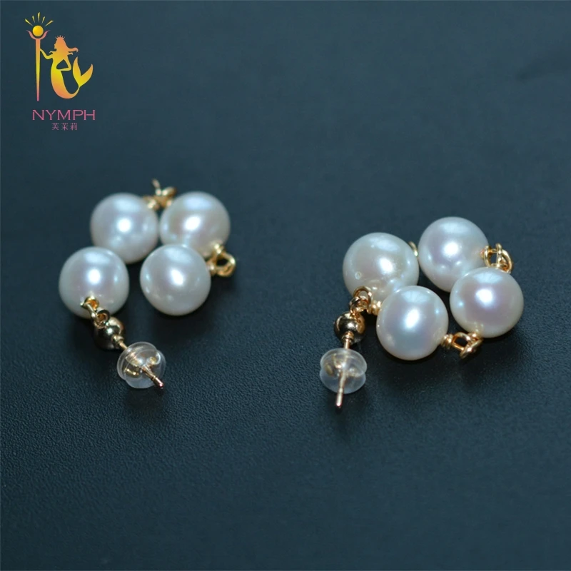 Женские серьги с пресноводным жемчугом NYMPH сережки-капли свадебный подарок E358 2018