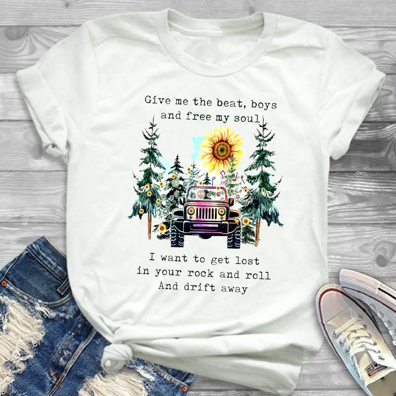 Женская рубашка с подсолнухом Летняя женская одежда для путешествий футболка