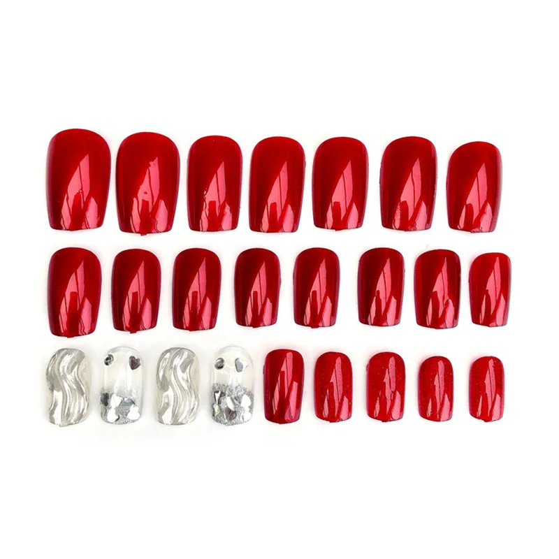 24 шт блестки воды рябь большой красный прозрачный цвет Маникюр готовая продукция