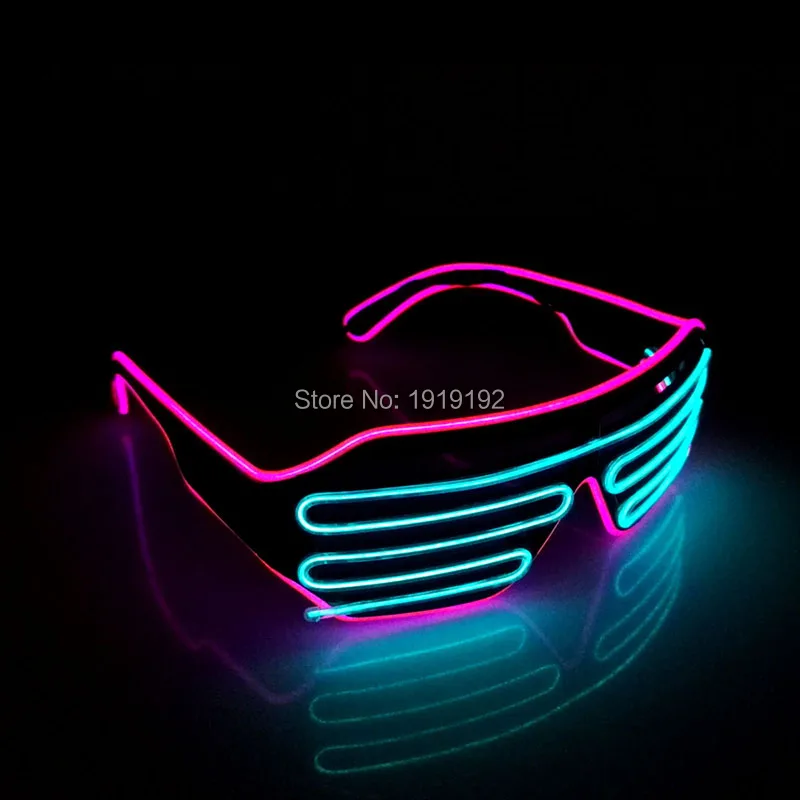 Модные двухцветные светящиеся светодиодные очки EL солнечные с проволочной