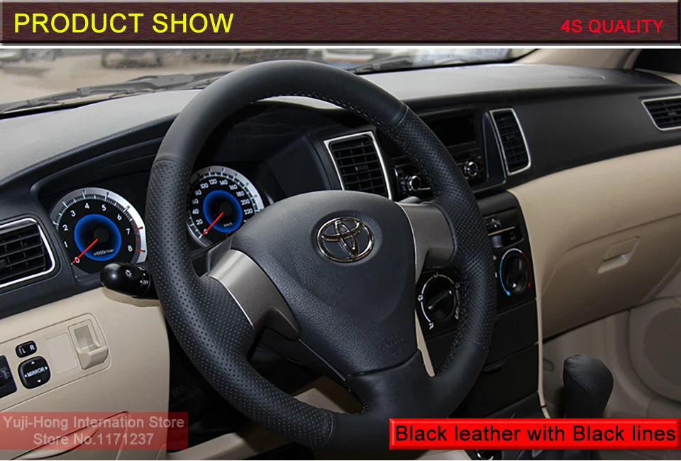 Yuji-Hong Чехлы рулевого колеса автомобиля чехол для Toyota Corolla 2006-2010 Corolla-EX 2009-2013 натуральный верхний слой из коровьей кожи