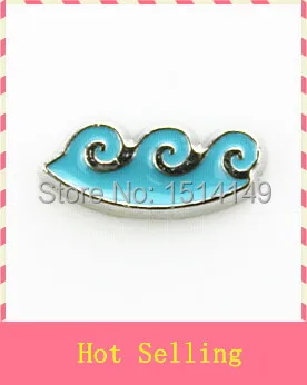 

Hot selling cloud sea wave floating charm living glass floating memory locket