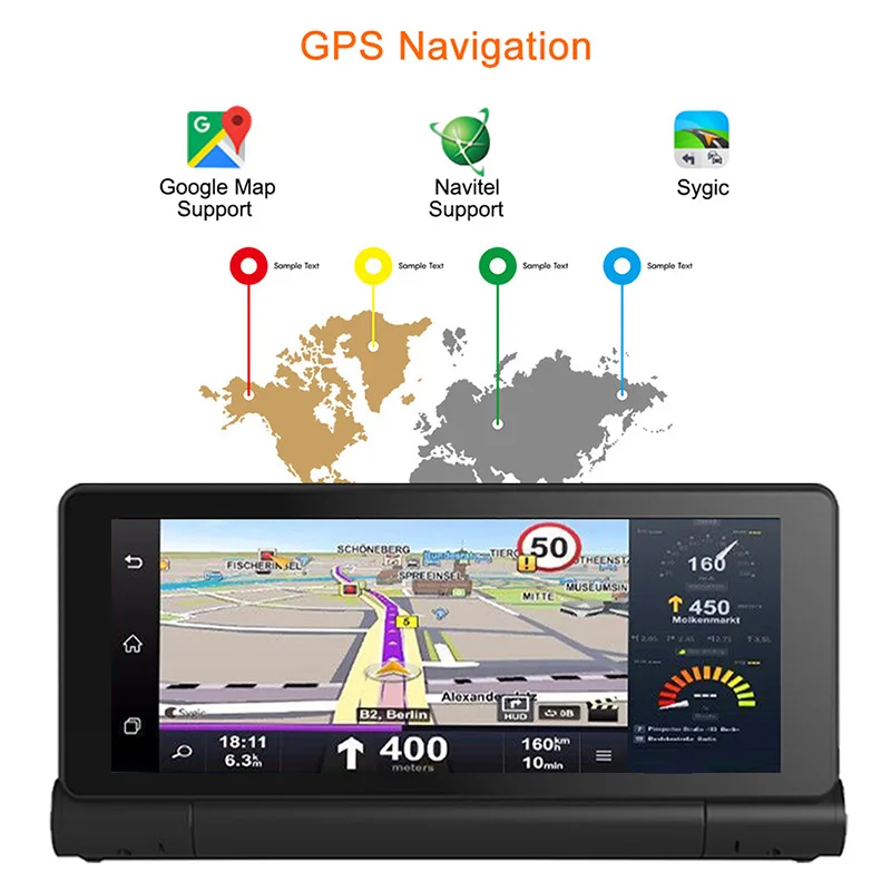 AfmoDVR 7 &quotADAS Автомобильный dvr gps Android Автомобильная камера wifi 1080 P Dash Cam видео