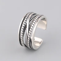 xiyanike silver color index finger personality adjustable ring vintage multilayer winding party jewelry for girl vrs2339