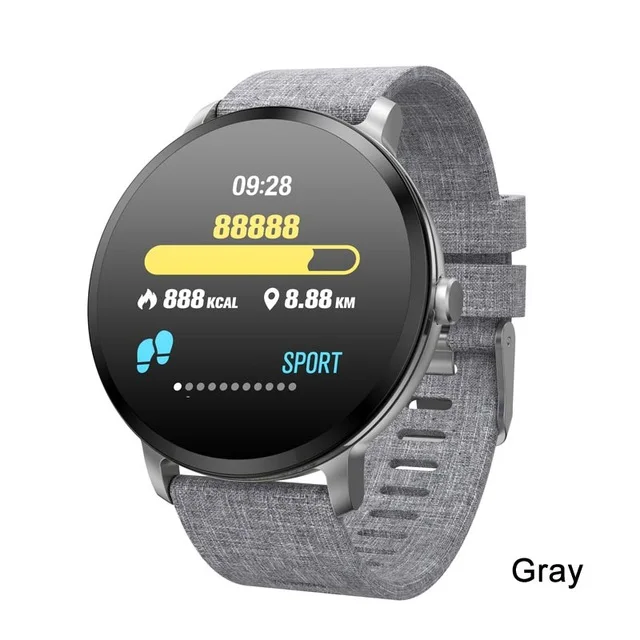 Gray Смарт-часы V11 IP67, водонепроницаемые, из закаленного стекла, фитнес-трекер, монитор сердечного ритма для мужчин и женщин, умный Браслет cicret - Цвет: Gray