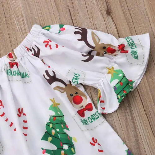 Рождественское платье-пачка с принтом оленя для новорожденных девочек Vestidos