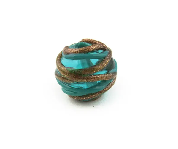 COL 5 PEACOCK GREEN 10 шт 14 мм стеклянные бусины лэмпворк проволочные бусины лэмпворк многоцветные для изготовления ювелирных изделий оптом и в розницу - Цвет: COL 5 PEACOCK GREEN