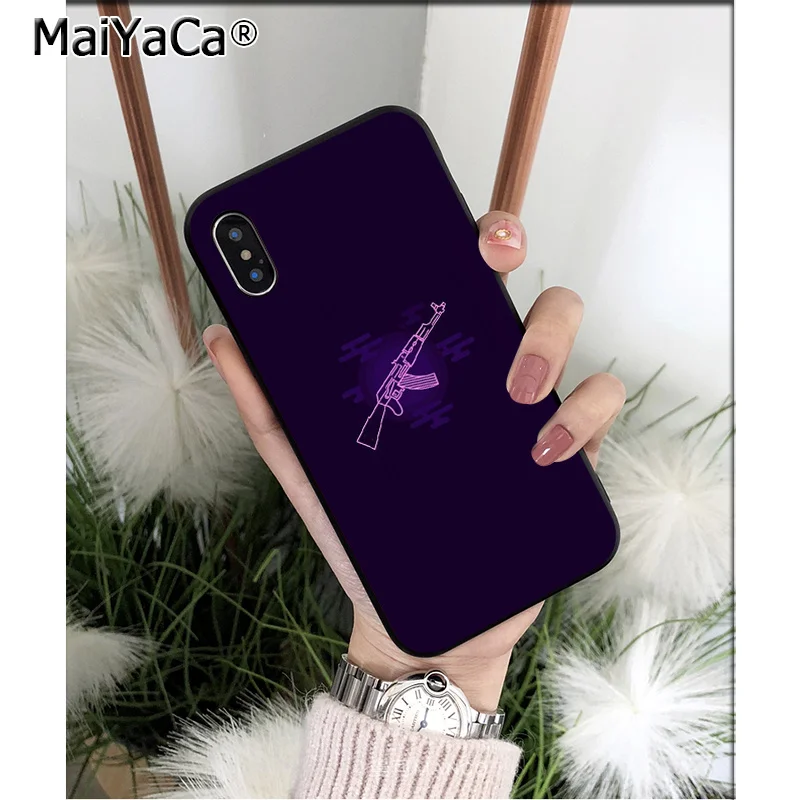 MaiYaCa Guns AK47 M4A1 Силиконовый ТПУ мягкий черный чехол для телефона Apple iPhone 8 7 6 6S Plus X XS MAX