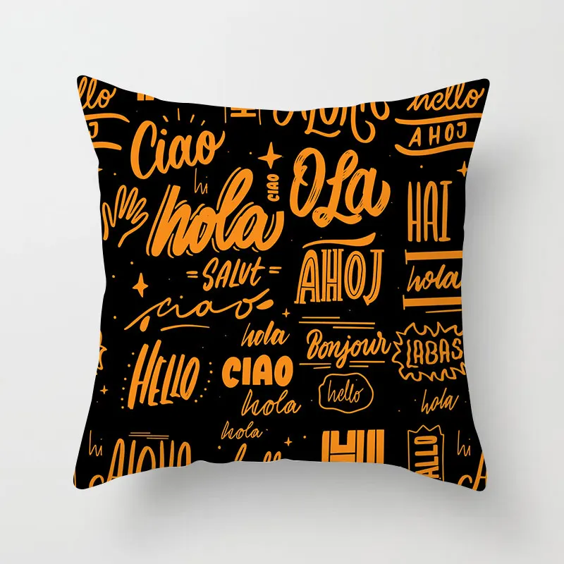 Чехол для подушки Houspace Осенний урожай будьте благодарны полиэстер персиковая