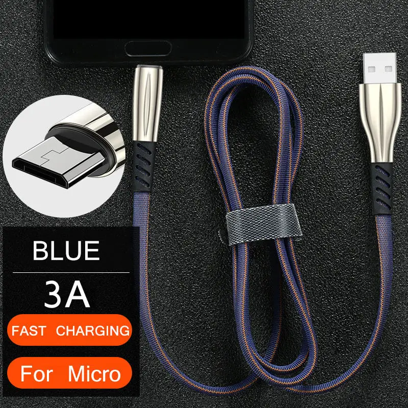 Кабель Micro usb type C для быстрой зарядки, адаптер type-C, зарядное устройство для мобильного телефона, usb c для samsung, xiaomi, Android, кабель для передачи данных, шнур для телефона - Цвет: For Micro blue