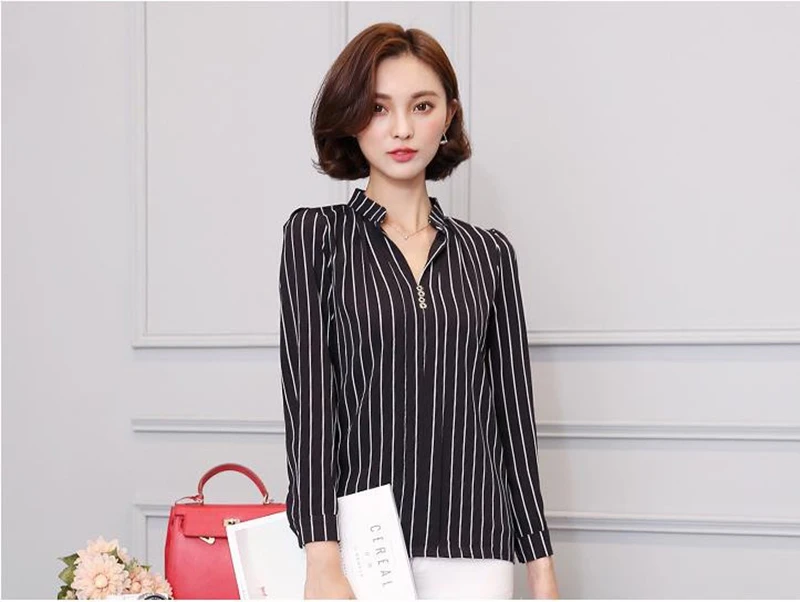 Женская шифоновая блузка рубашка 2019 женская одежда длинный рукав Blusas шифон