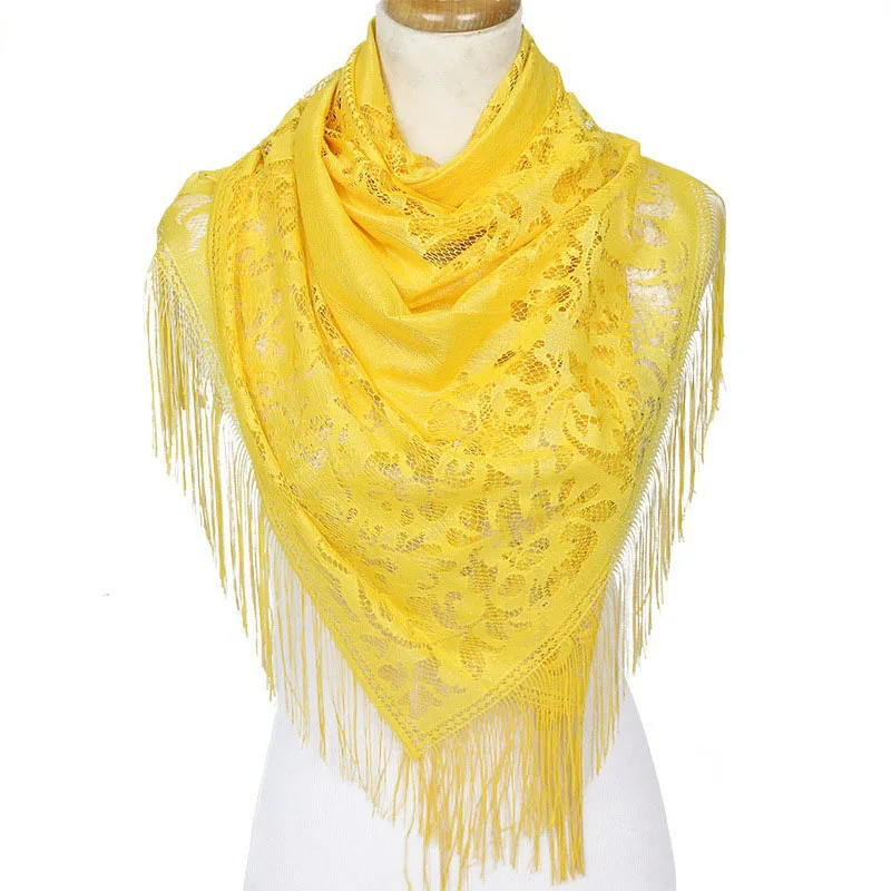 Женские кружевные шарфы RUNMEIFA элегантные шали на весну и осень бесплатная