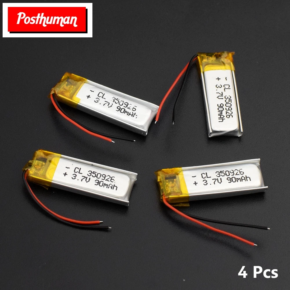 3,7 V Li-Po полимерная аккумуляторная батарея 90mAh перезаряжаемая батарея 350926 литиевая для MP3 MP4 gps Bluetooth наушники Динамик