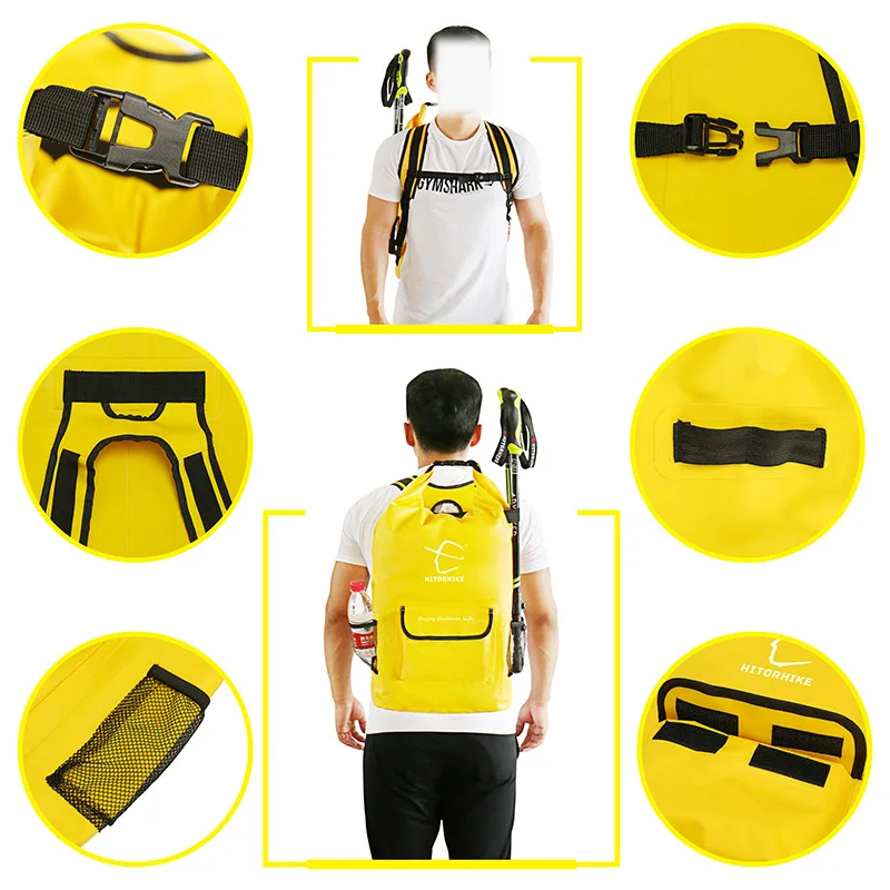 HITORHIKE 25L открытый водостойкий сухой мешок для хранения для плавания для рафтинга гребли Каякинг каноэ Кемпинг дорожные наборы