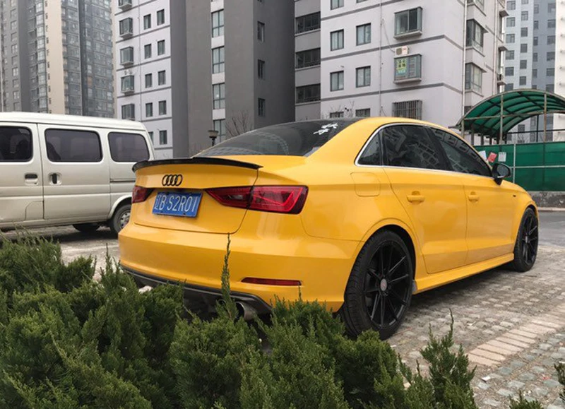 A3 S3 8V задний спойлер из углеродного волокна для Audi Sedan 2014 2017 V Style|Спойлеры и крылья|