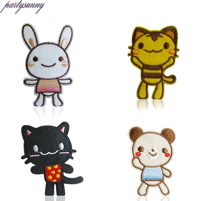 PF Rabbite Патч Полоса для Одежды Вышитые Железа На Патчи Симпатичный Медведь