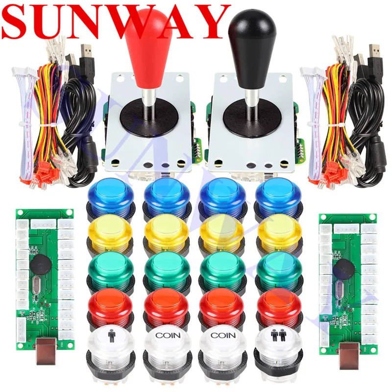 2 игрока аркадные игры DIY Kit части с 5V Аркада led контроллер + шт Овальные шариковые