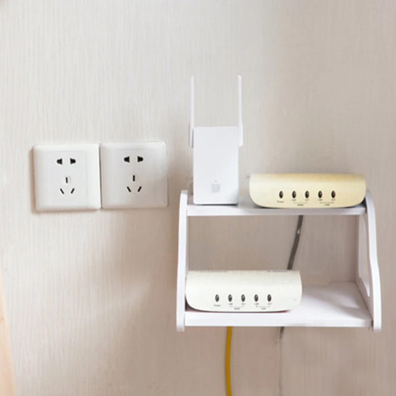 1 шт. беспроводной деревянный Wifi маршрутизатор панель для бардачка полка настенная подвесная Скоба Кабельный органайзер домашний декор белый