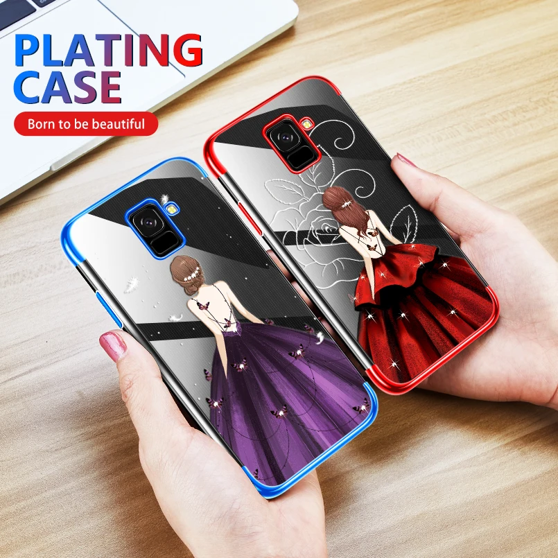 ASINA Transparent Case For Samsung Galaxy A8 2018 Soft TPU Luxury Clear Cover Plus Bumper Funda Coques |