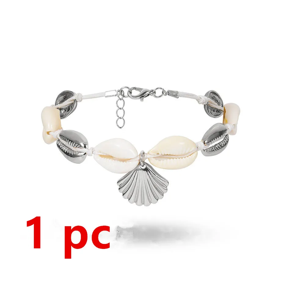 Silver Ingemark, богемная ракушка, ювелирное изделие для ног, Летний Пляжный босиком браслет, ножной браслет, ножной браслет для женщин, милая натуральная ракушка, ремешок на щиколотке, бохо - Окраска металла: Silver
