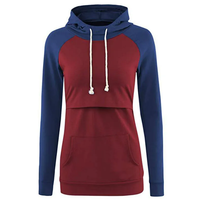 Одежда для беременных с длинным рукавом Футболка грудного вскармливания женщин