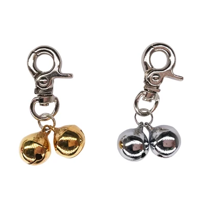 2 шт. никелированные аппаратные средства колокольчики Воротник pet Charm Pet Jewelry кошачий собачий ошейник Воротник с ожерельем с подвесками щенок аксессуары для воротника - Цвет: Gold and Silver
