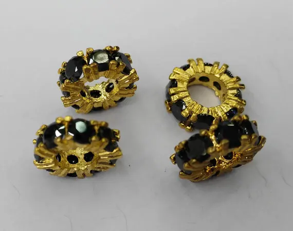 

Top Quality 12pcs 8-12mm Micro Pave CZ Brass European Bead Cubic Zirconia Rondelle Pinwheel Buttone gold green spacer bead