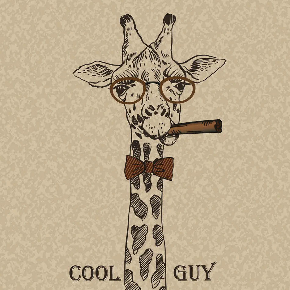 Мультфильм Крутой парень Жираф Холст Картина постер настенные наклейки картинки