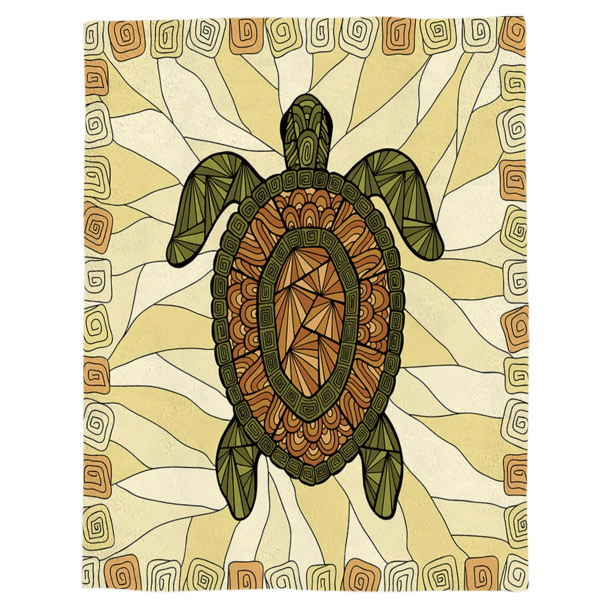 Геометрическая Черепаха Морская черепаха зеленое художественное одеяло мягкое