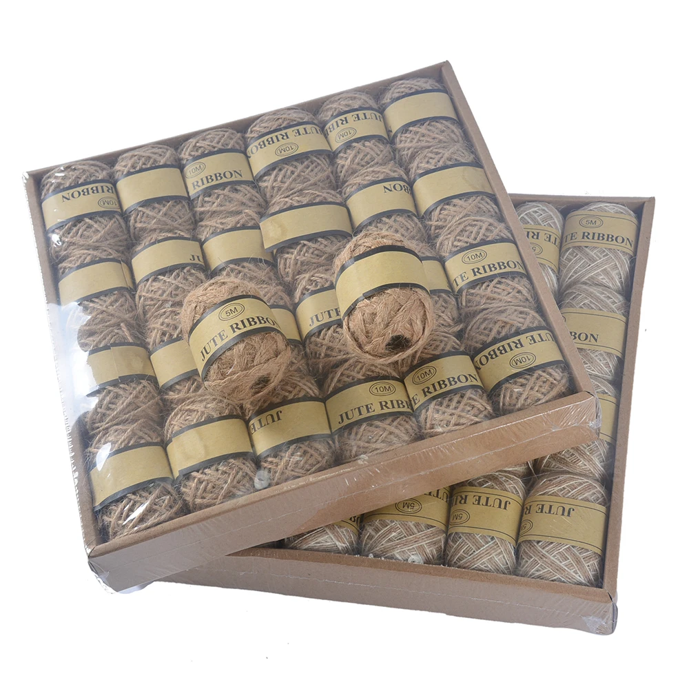 

24Rolls 5m/10m Natural Cords Woven Hemp Rope DIY Rope Wedding Home Accessories Decorative Twine Jute String Gardening Cord