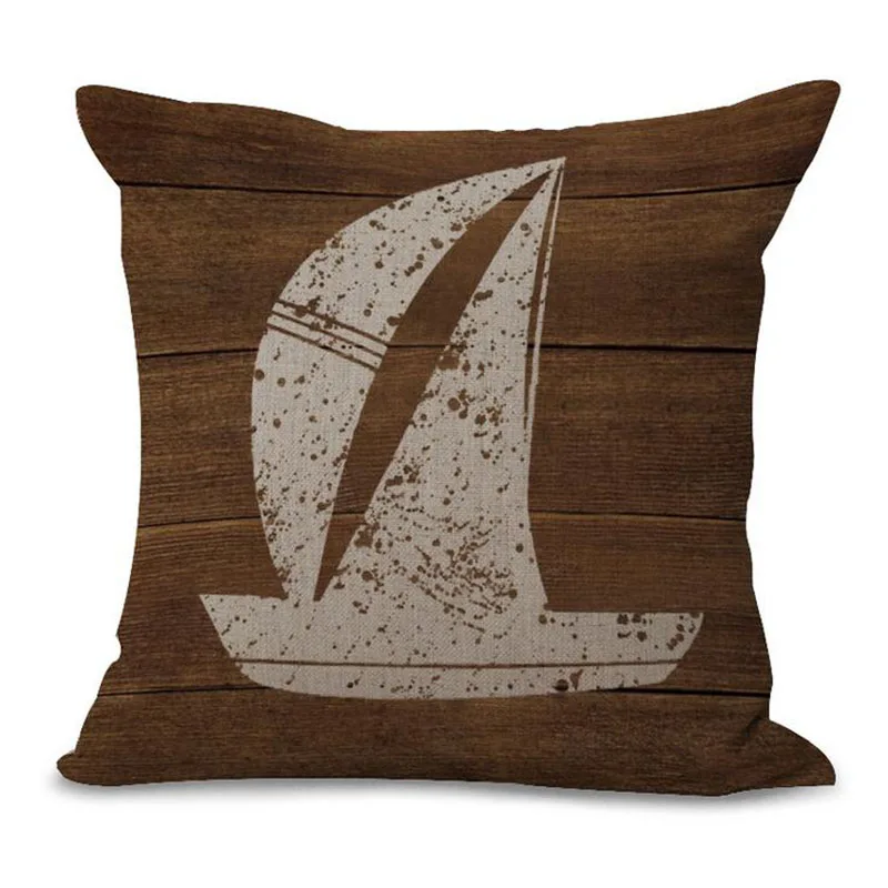 Искусственная Обложка в стиле ретро Средиземное море лодка якорь хлопковая
