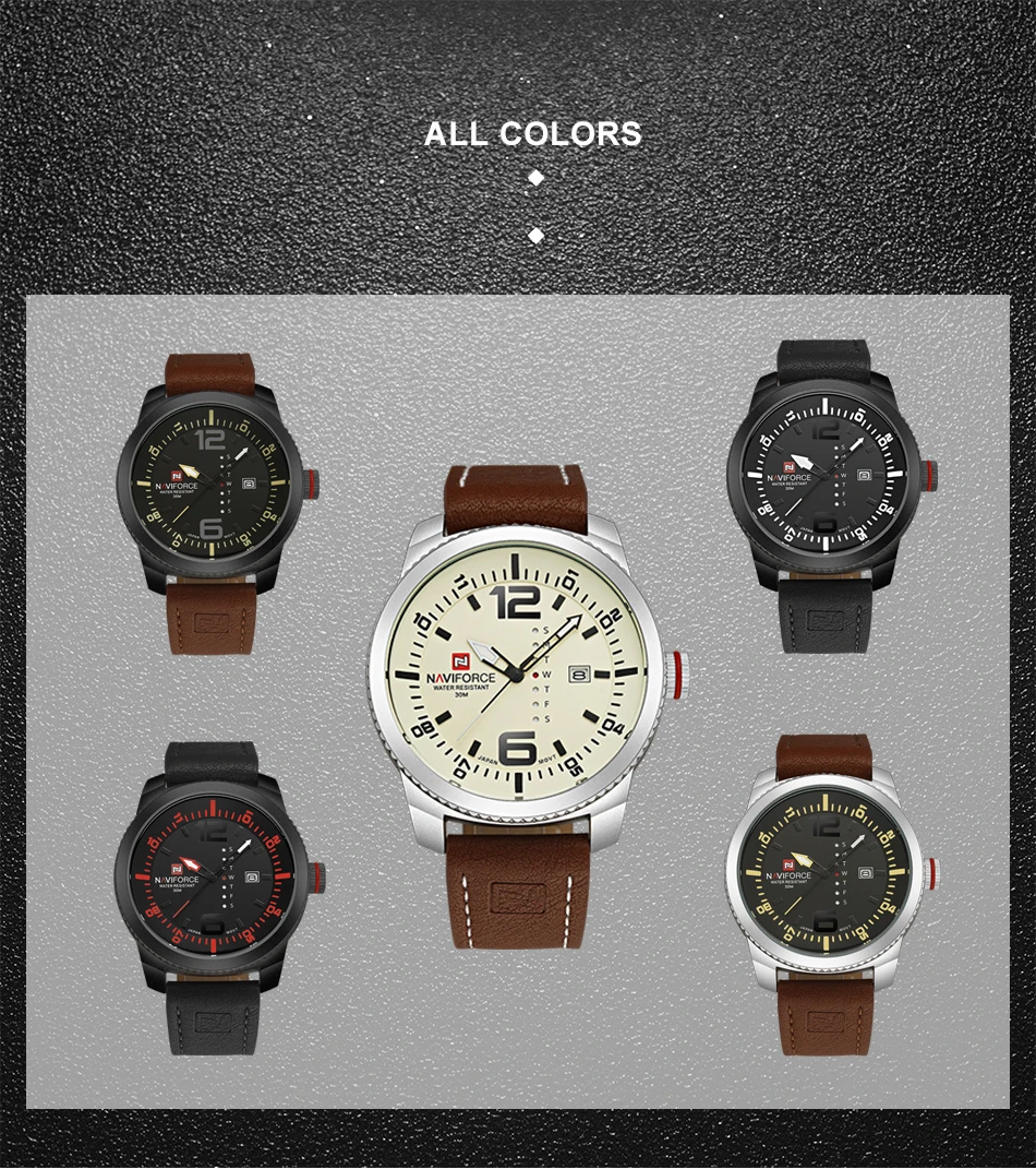 Новинка, роскошные Брендовые мужские спортивные часы NAVIFORCE, мужские кварцевые часы, мужские армейские военные кожаные Наручные часы, мужские часы