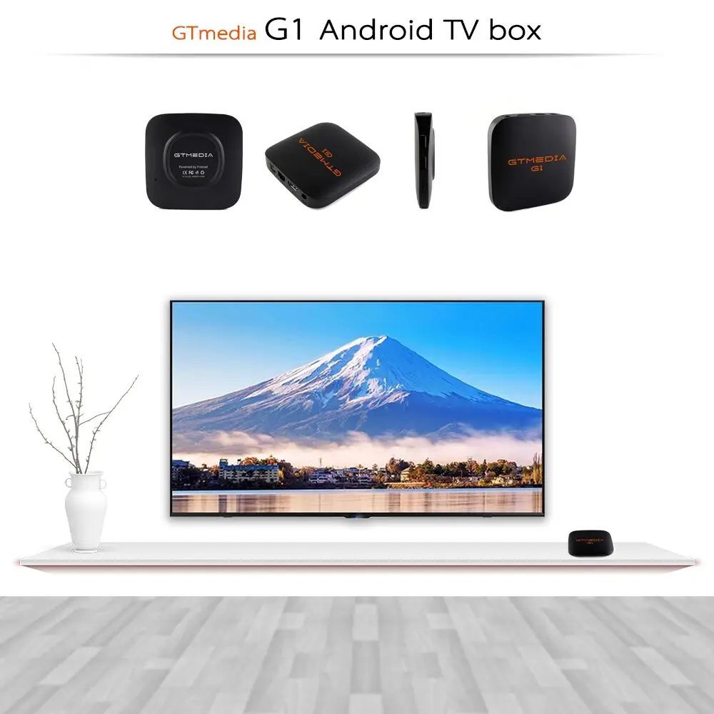 Оригинальная глобальная GTMEDIA G1 Смарт ТВ коробка 4K H.265 Android ТВ 7,1 со сверхвысоким разрешением Ultra HD, 1Гб 8Гб WI-FI Google Cast IPTV Set-top Box Media Player