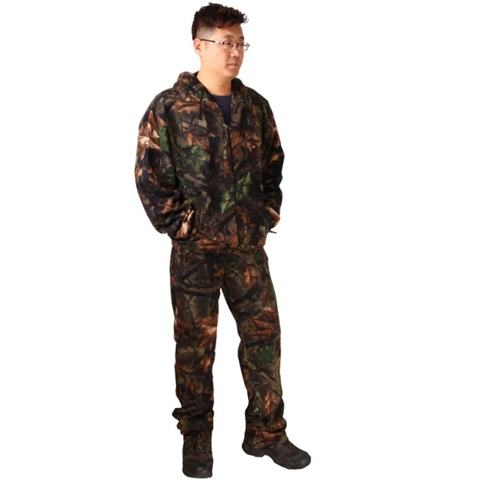 Realtree бионический камуфляж охотничий костюм для мужчин флис термотактическая охотничья одежда куртка брюки набор дышащая уличная одежда