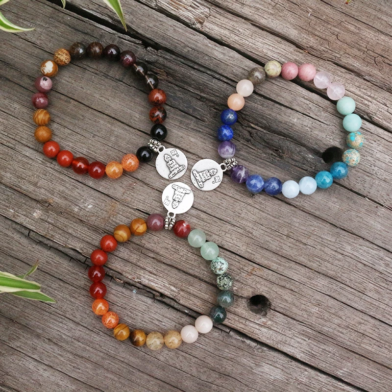 

8mm Natural Stone Beads,28 Colorful Stones,Buddha,Summer,JapaMala Sets,Spiritual Jewelry,Meditation,Inspirational,108 Mala Beads