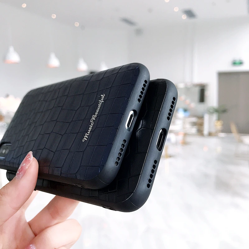 Роскошный кожаный чехол с каменной текстурой для iphone 6 7 8 plus X галькой стиль ТПУ ПК