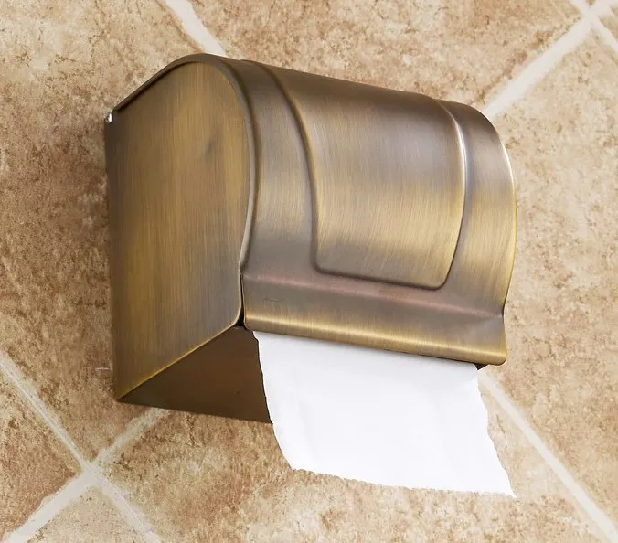 Винтажный Ретро латунный квадратный настенный держатель для туалетной бумаги