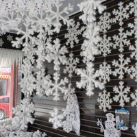 new 30pcs 8cm christmas ornament white snowflakes plastic christmas snowflake tree window christmas decorations for home diy