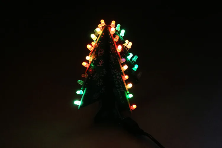 Красочный Рождественская елка светодиодный 3D DIY флэш-схема части электронный Обучающий набор для развлечения Декор Рождественский подарок с рождественской музыкой