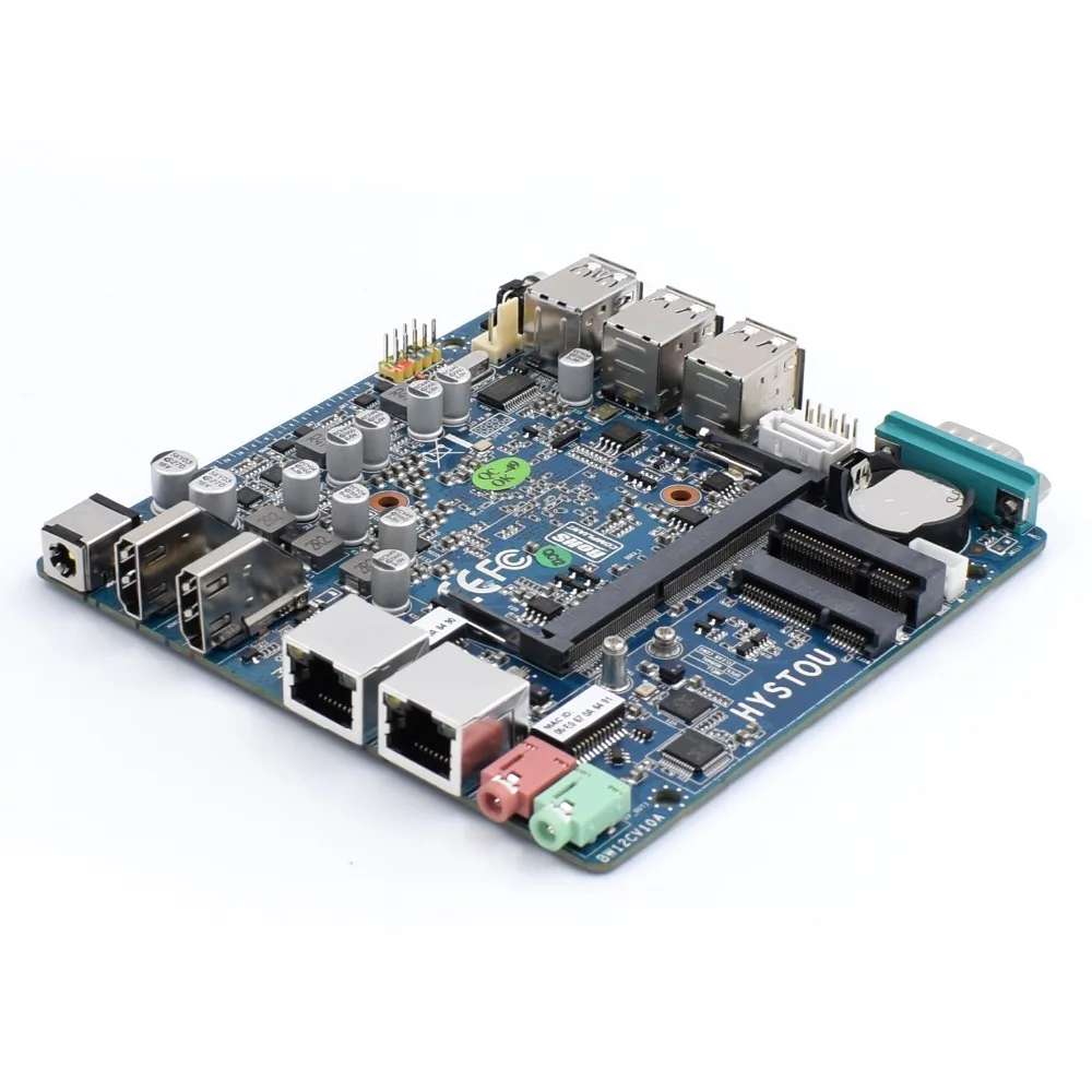HYSTOU Intel четырехъядерный Celeron J3160 безвентиляторный мини ПК 2LAN 1RS232 Pfsense сервер маршрутизатор компьютер поддержка Windows Linux