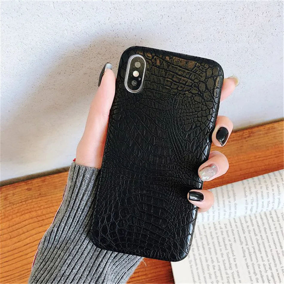 Ottwn PU крокодиловая текстура чехол для iPhone 6 7 8 Plus X XR XS Max ультра тонкие кожаные чехлы для iPhone 6 6S Plus мягкая задняя крышка