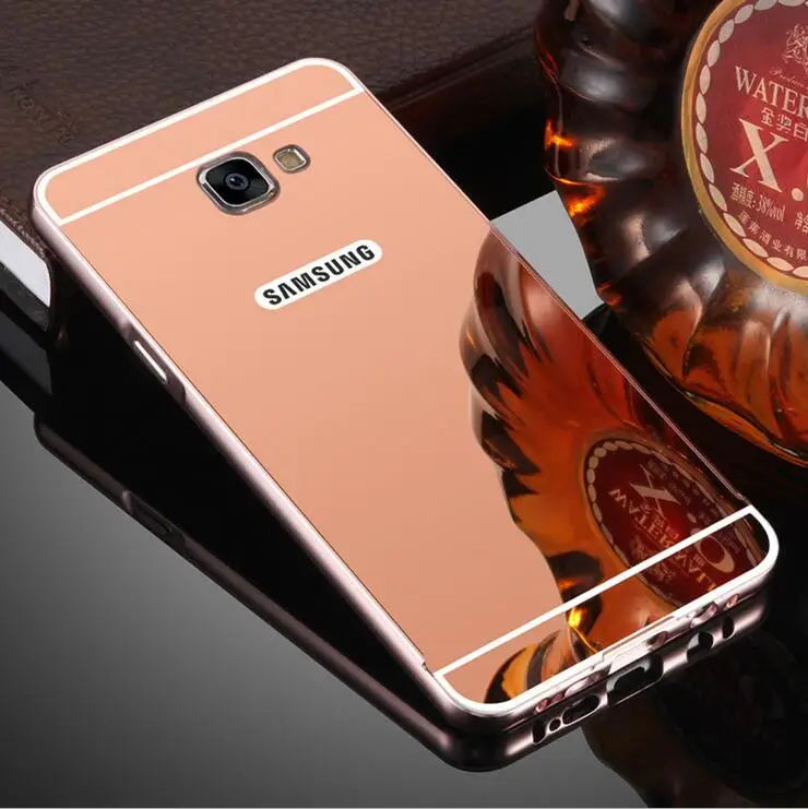 Покрытие Зеркало для Samsung Galaxy A7 2017 чехол Алюминиевый металлический + PC задняя
