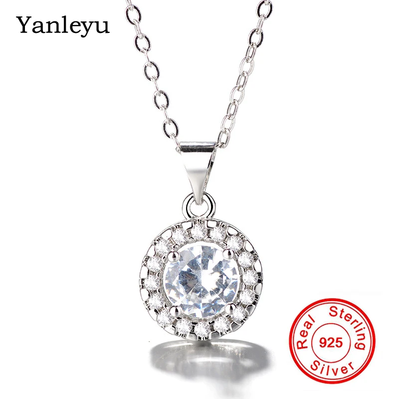 Женское Ожерелье с кулоном Yanleyu классическое ожерелье из стерлингового серебра