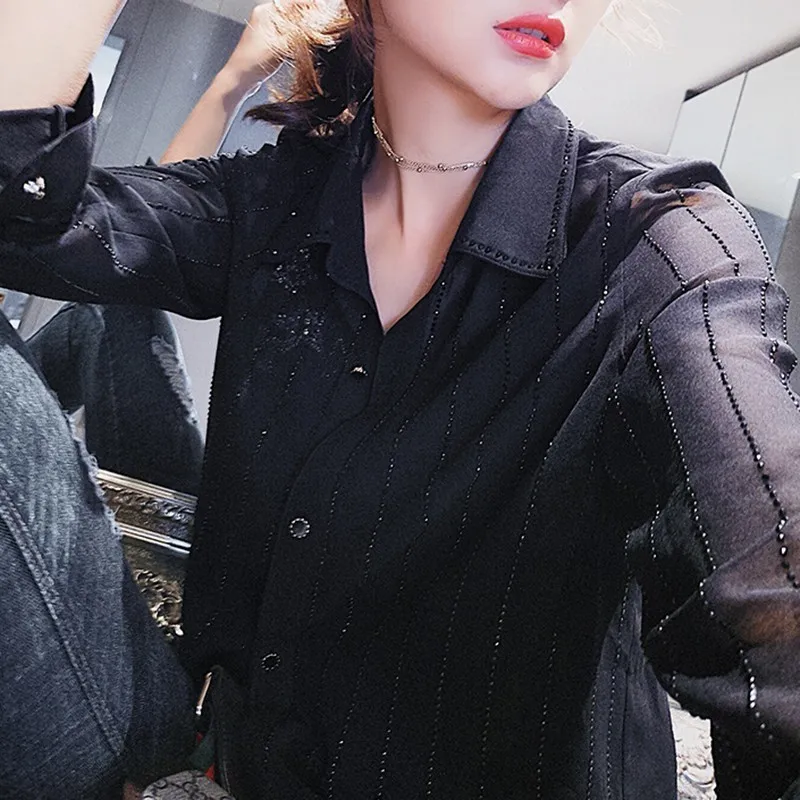 TWOTWINSTYLE шифон женские топы и блузки Рубашки нагрудные с длинным рукавом