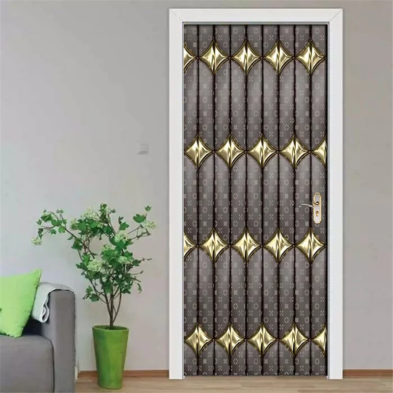 ПВХ водонепроницаемый самоклеющиеся двери стикер 3D роскошный мягкий пакет обои
